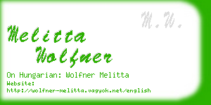 melitta wolfner business card